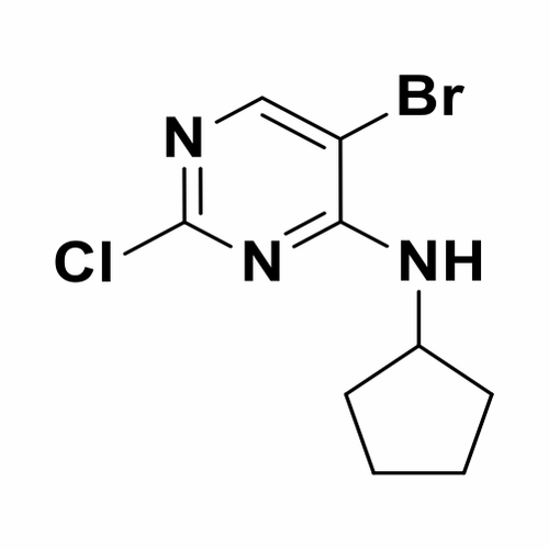 5-Bromo-2-chloro-N-cyclopentylpyrimidin-4-amine | Palbociclib Intermediate.png