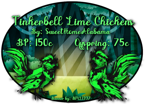 tinkerbell lime chickens