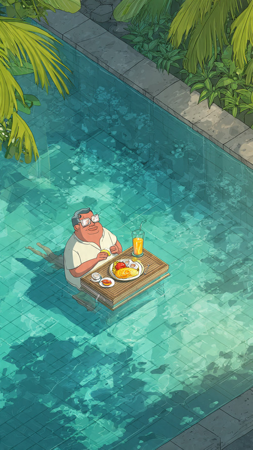 cartoon person eating breakfast on floating tray i (1).jpg