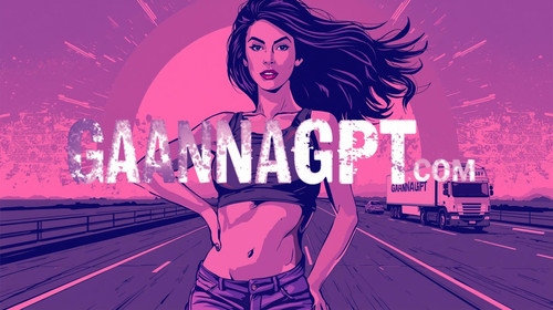 10. Sexy pop rap girl with flowing hair, lavender lit expressway, GaanaGPT truck — apply #8376bf ove.jpg