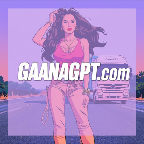 1. A sexy Bollywood street rap girl standing on a lavender lit highway, hand raised to her hair, a G.jpg