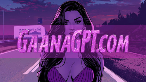 2. Lavender night highway scene with an Indian street rap diva and a GaanaGPT truck in the distance .jpg