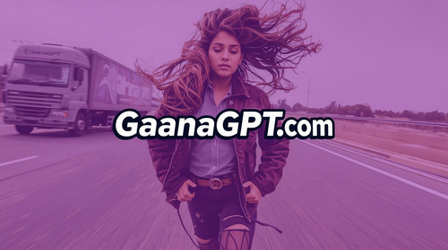 3. Bollywood hip hop girl flipping hair on a lavender expressway, GaanaGPT truck behind — overlay #8.jpg
