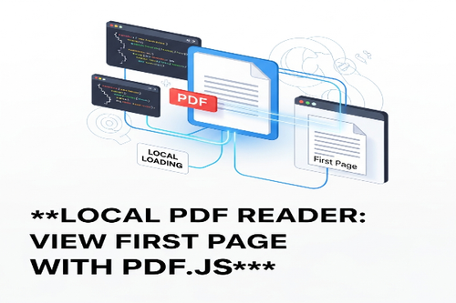 local pdf reader load and view the first page of a local pdf file using the pdf js library