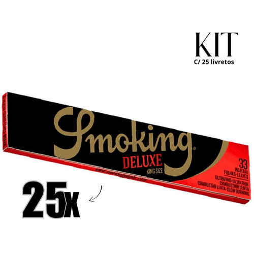 Sedas Smoking King Size Preta Deluxe MCB Kit C 25 Livretos 5528 (5)