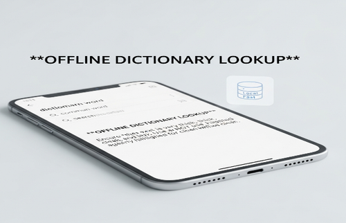 offline dictionary look up common words and phrases definitions are stored locally in the applicatio
