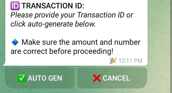 Transaction ID input