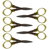 Tesoura de Metal Dobravél Dourado Kit C5 Unidades 5094 (1)