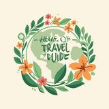 create catchy image for Home Of Eco Travel Guide insert travel, leafs and flowers icon2