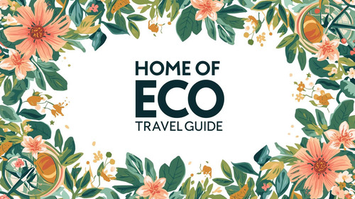 create catchy image for Home Of Eco Travel Guide insert travel, leafs and flowers icon4.jpg
