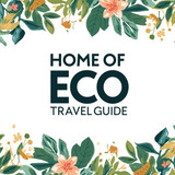 create catchy image for Home Of Eco Travel Guide insert travel, leafs and flowers icon4