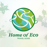 create catchy image for Home Of Eco Travel Guide insert travel, leafs and flowers icon3