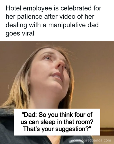 male karen bullies hotel front desk worker.png
