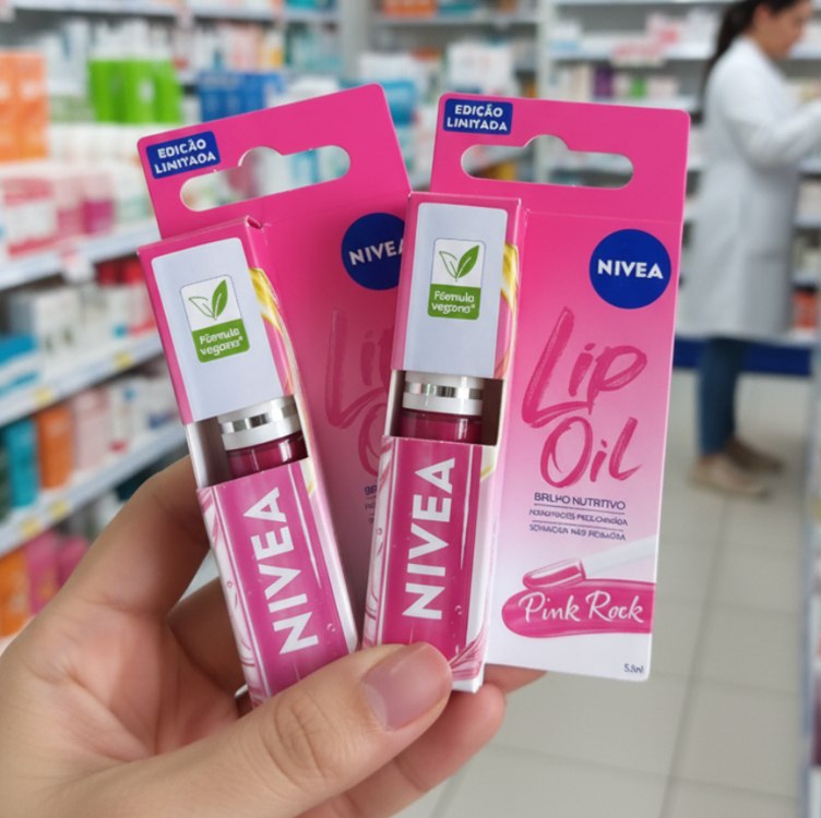NIVEA Lip Oil Brilho Nutritivo Pink Rock 5,5ml – Hidratação prolongada, sensação não oleosa, lábios volumosos, acabamento brilhoso.