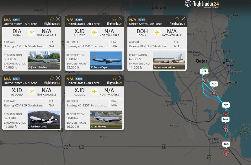 مصادر عبرية | خمس طائرات تزويد أمريكية أقلعت من قطر منذ وقت قصير، ضمن التحركات اللوجستية للجيش الأمريكي في المنطقة....