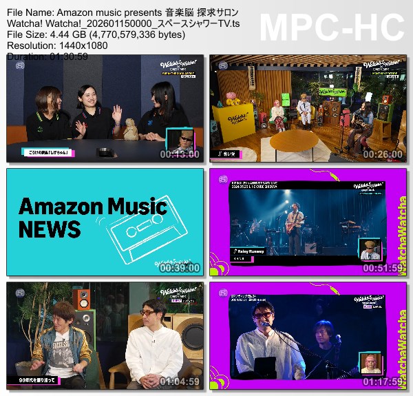 [TV-Variety] 音楽脳 探求サロン Watcha! Watcha! – 2026.01.14