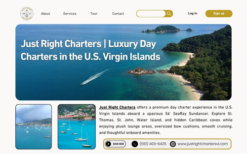 Just Right Charters offers a premium day charter experience in the U.S. Virgin Islands aboard a spacious 56’ SeaRay Sundancer. Explore St. Thomas, St. John, Water Island, and hidden Caribbean coves while enjoying plush lounge areas, oversized bow cushions, smooth cruising, and thoughtful onboard amenities.

https://www.justrightchartersvi.com