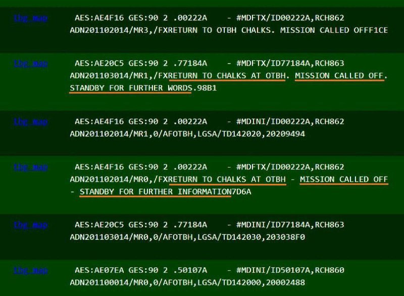 تم إخطار الأصول التي تم إجلاؤها من قاعدة العُديد الجوية في قطر الليلة الماضية بالعودة إلى قاعدتها [تم إلغاء المهمة] والاستعداد لتلقي أوامر أخرى....