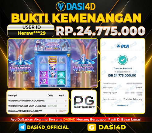 BUKTI KEMENANGAN 05 DECEMBER 2025 DI  JACK FROST'S WINTER  RP.24.775.000