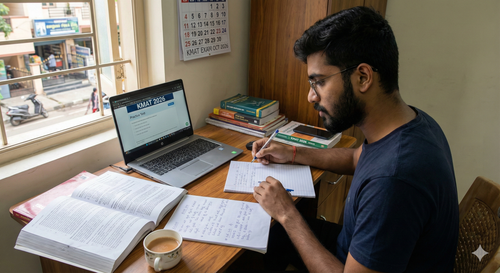 Student preparing for the KMAT management entrance exam