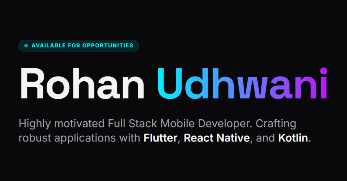 Rohan Udhwani | Full Stack Developer