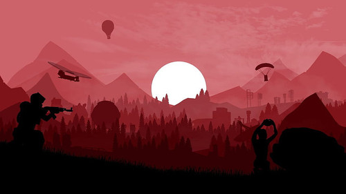 desktop wallpaper rust sunset horizon forest minimal art rust game.jpg