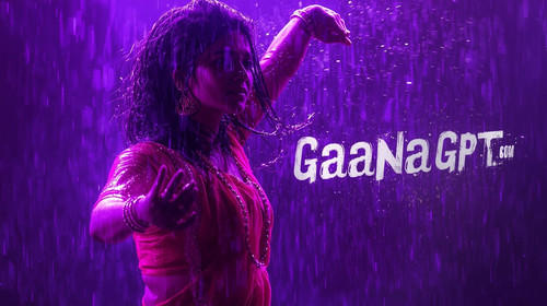 Tamil kuthu style dancer woman with wet hair, purple LED lights, rain effect, cinematic poster frame.jpg