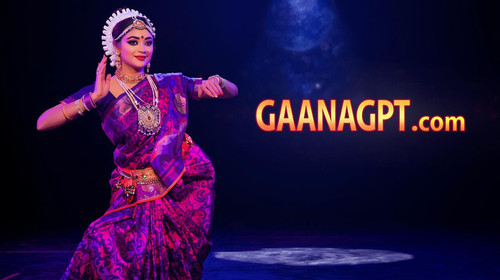 Marathi lavani style woman in seductive purple saree, dramatic eyebrow makeup, spotlight on stage; “.jpg