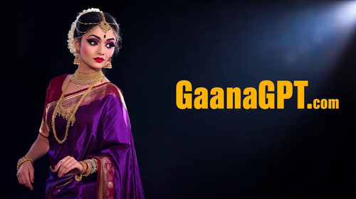 Marathi lavani style woman in seductive purple saree, dramatic eyebrow makeup, spotlight on stage; “.jpg