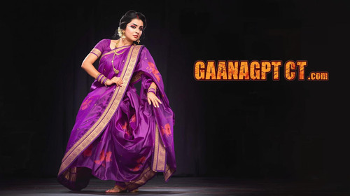 Marathi lavani style woman in seductive purple saree, dramatic eyebrow makeup, spotlight on stage; “.jpg