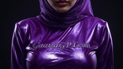 Hyperrealistic Punjabi model woman with purple liquid metal outfit, dramatic rimlights; “GaanaGPT.co.jpg