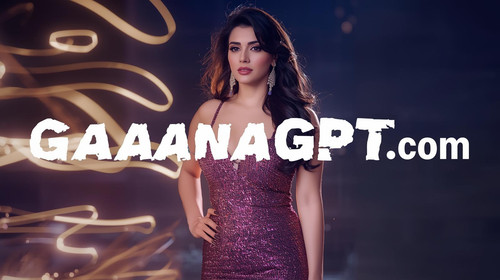 Tollywood glam heroine in shiny purple dress with slow shutter light trails; “GaanaGPT.com” bold cin.jpg