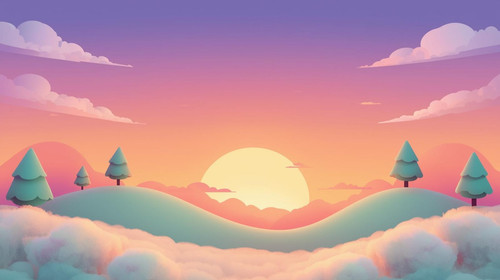 Buat background untuk game Flappy Math Bird gaya 3D cartoon. Background langit senja cerah, ada mata.jpg