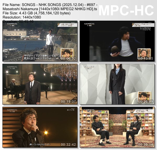 [TV-Variety] NHK SONGS (2025.12.04) – 第697回 – 中村雅俊