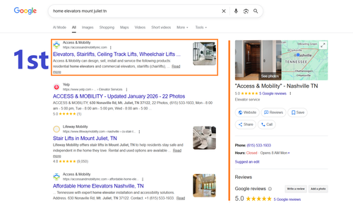 home elevators mount juliet tn