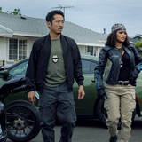 THE RIP. (L to R) Steven Yeun as Detective Mike Ro and Teyana Taylor as Detective Numa Baptiste in T