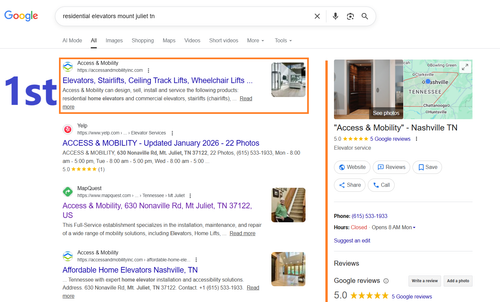 residential elevators mount juliet tn