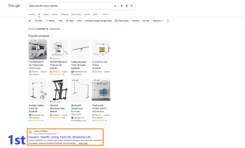 ceiling track lift system nashville