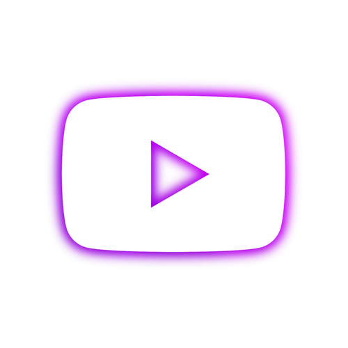 [CITYPNG.COM]HD Purple Neon Aesthetic Youtube YT Play Icon PNG 2000x2000.png
