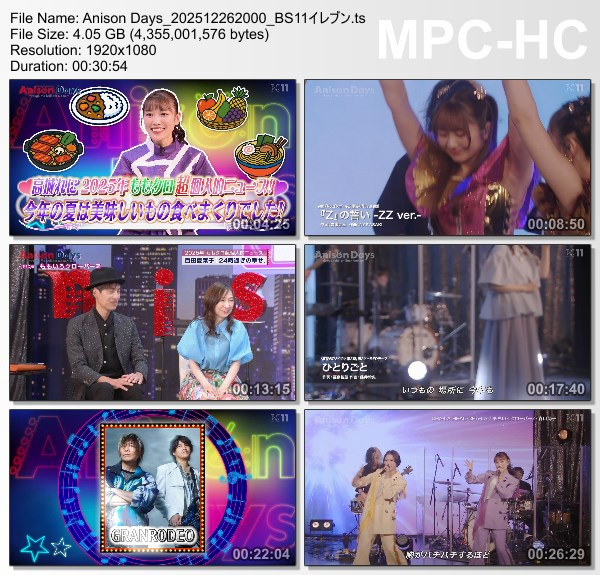 [TV-Variety] Anison Days – 2025.12.26 – #432 Momoiro Clover Z