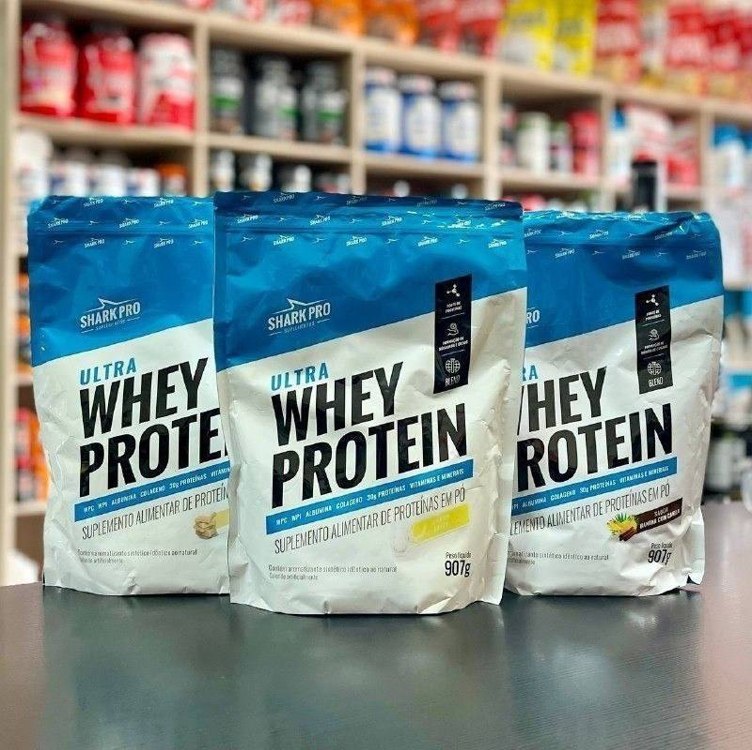 Ultra Whey Protein Refil 907g Iso Concentrado Colagen Albumi Sabor Baunilha