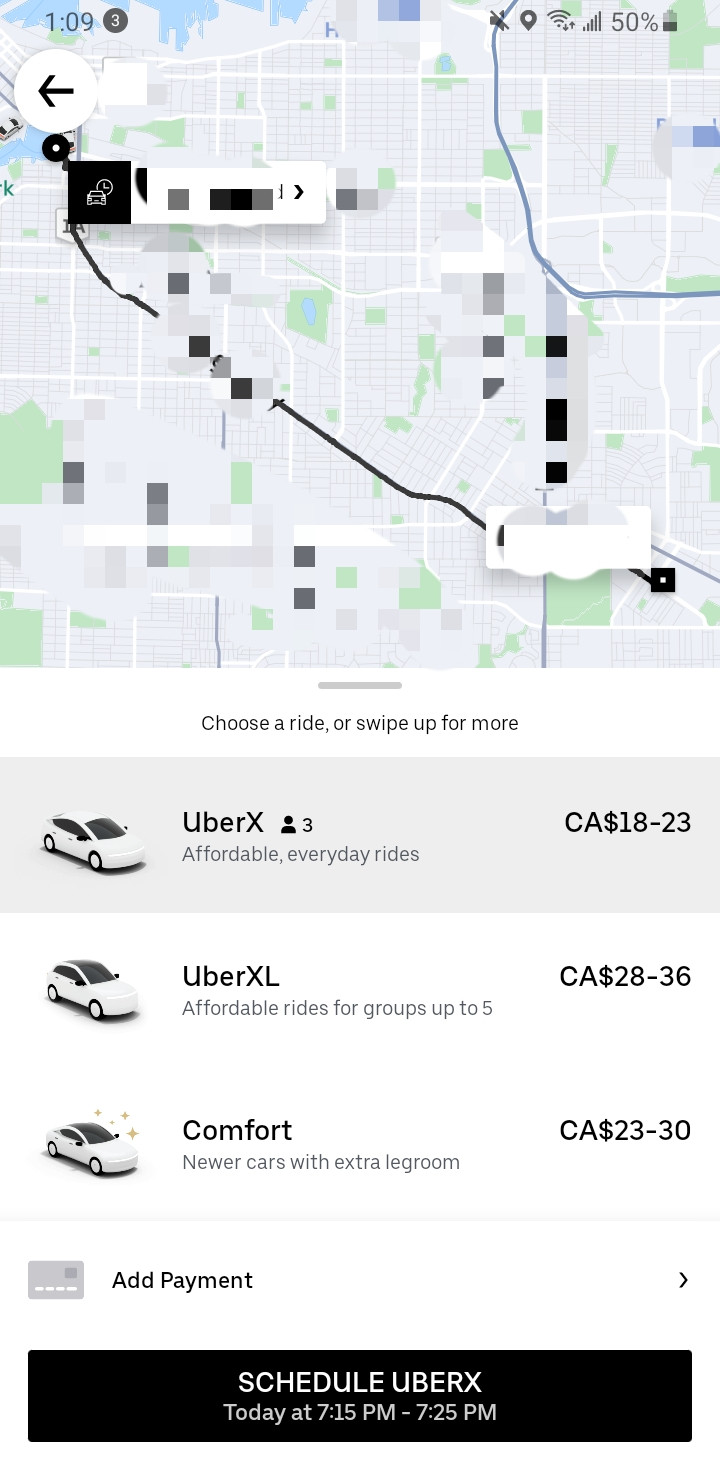 When you do a scheduled (future) ride, the fee is in a range (for ...