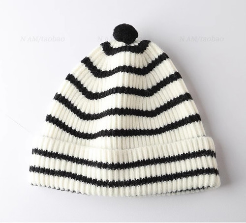 SKU 01 HB 小条纹毛线帽 白色.jpg