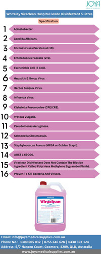 Whiteley Viraclean Hospital Grade Disinfectant 5 Litres Joya Medical Supplies.jpg