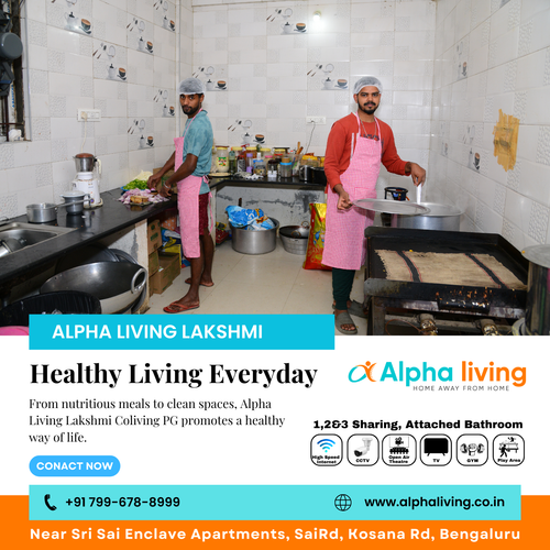 At Alpha Living Lakshmi Coliving PG, health and hygiene are top priorities.