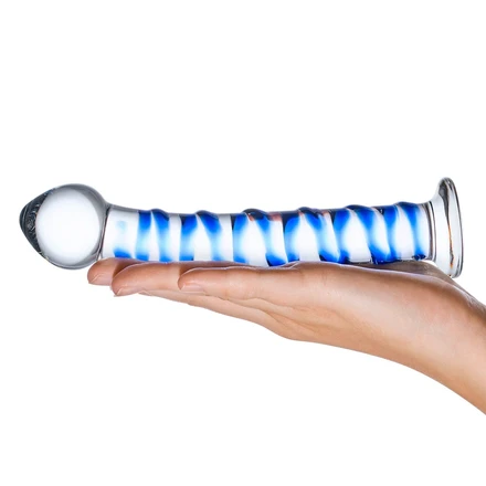 7" Blue Spiral Dildo.webp
