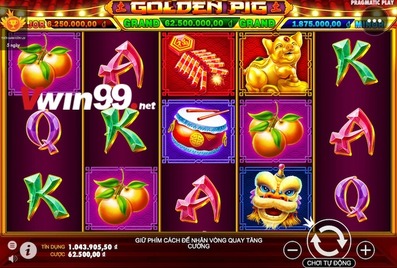 Review Slot Games Vwin : Golden Pig – Heo vàng may mắn trò chơi PP