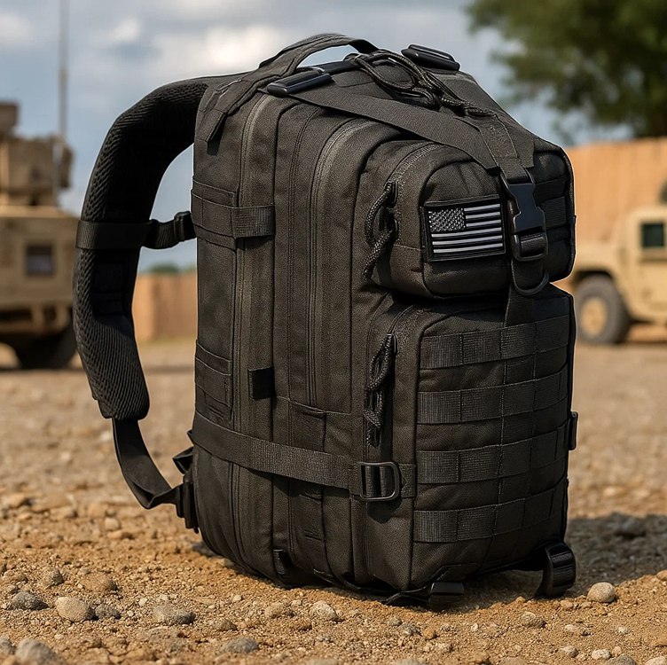 Mochila Sou Mais Preço Assault Militar Escolar 40L Preta Compartimento Notebook