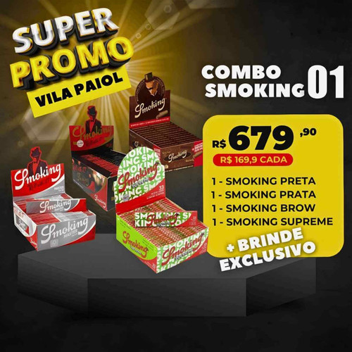 Combo Smoking 01 (Preta + Prata + Brown + Supreme) (5)