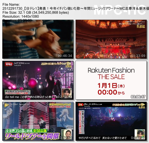 [TV-Variety] 発表！今年イチバン聴いた歌ミュージックアワード NTV Music Award – 2025.12.29